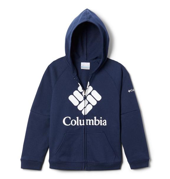 Columbia Logo Hoodies Navy For Boys NZ51270 New Zealand